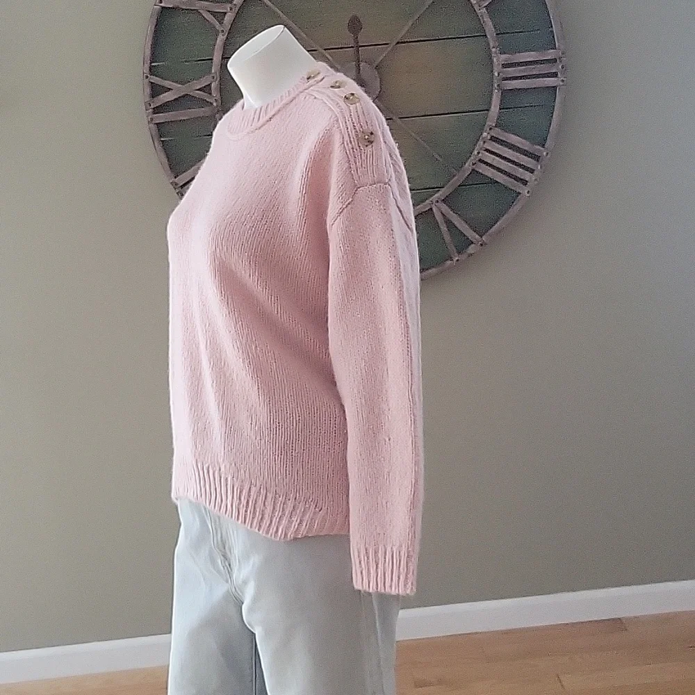 J. Crew Button Shoulder Crew Neck Sweater